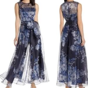 Eliza J Womens Organza Wide Leg Jumpsuit